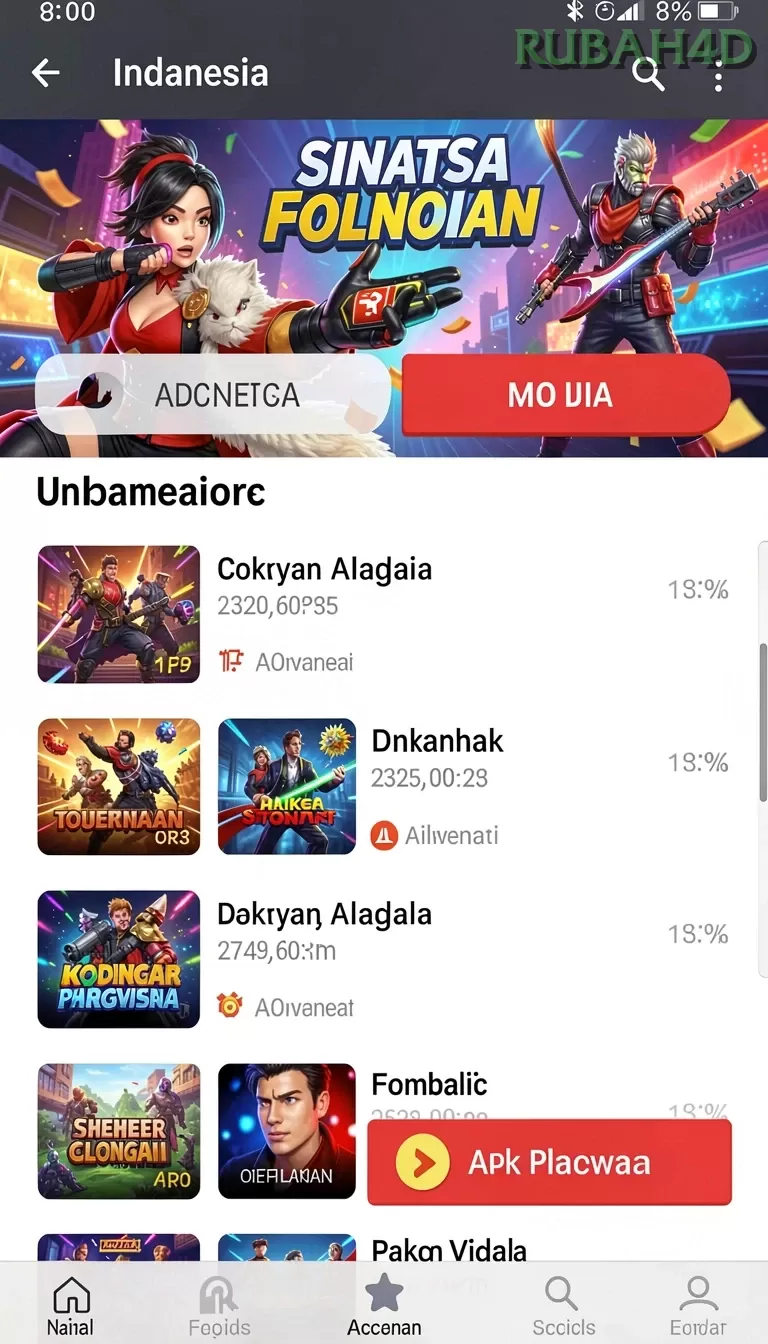 Cuplikan layar RK55 — halaman utama